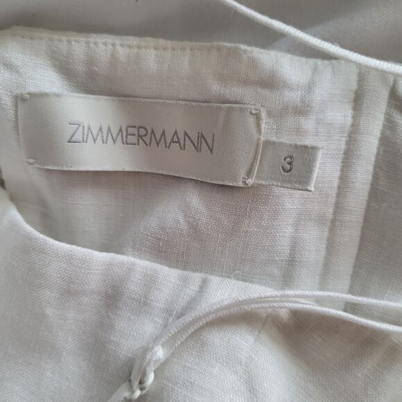 $695 Zimmermann Linen White Bellitude Strapless Shirred Floral-print Min… - Picture 10 of 16